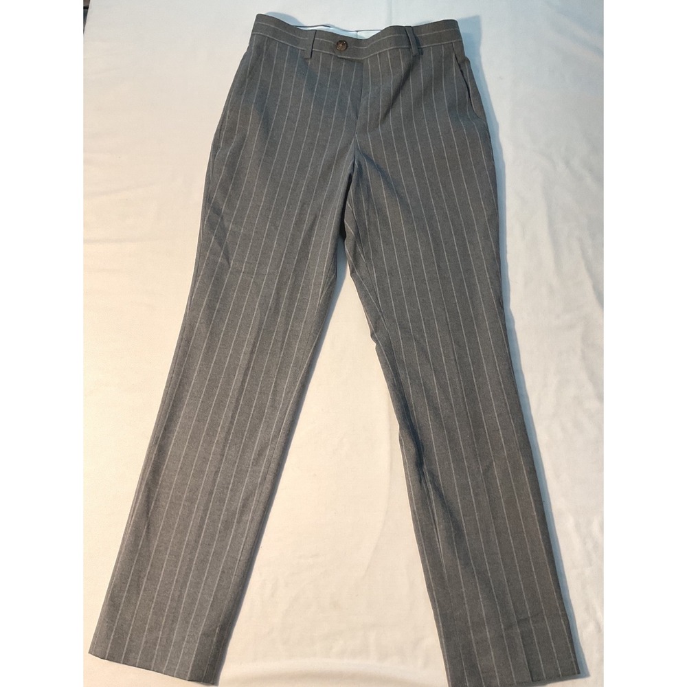Lauren Ralph Lauren Boys Gray Pinstripe Dress Pants Size 10R 25W Formal Trousers